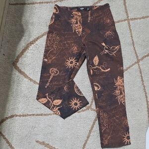 Jaded London Brown and Orange Patterned Pants